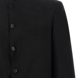 Comme Des Garcons Black Raw Cut Hem Blazer