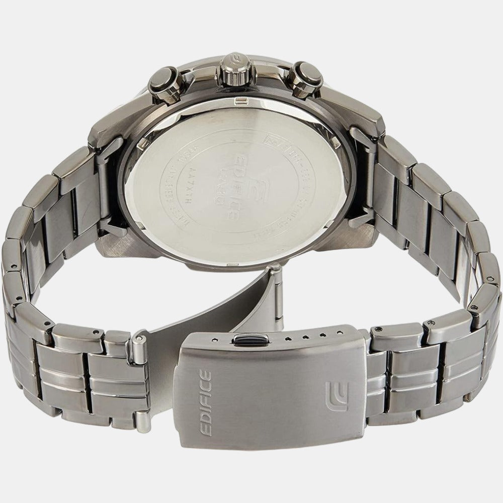 Edifice Men Quartz Black Dial Chronograph Stainless Steel Watch EX491