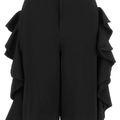 Comme Des Garcons Black Sculptural Ruffle Bermuda Shorts