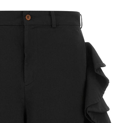 Comme Des Garcons Black Sculptural Ruffle Bermuda Shorts