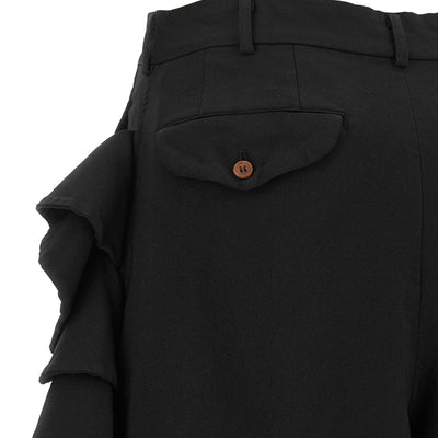 Comme Des Garcons Black Sculptural Ruffle Bermuda Shorts