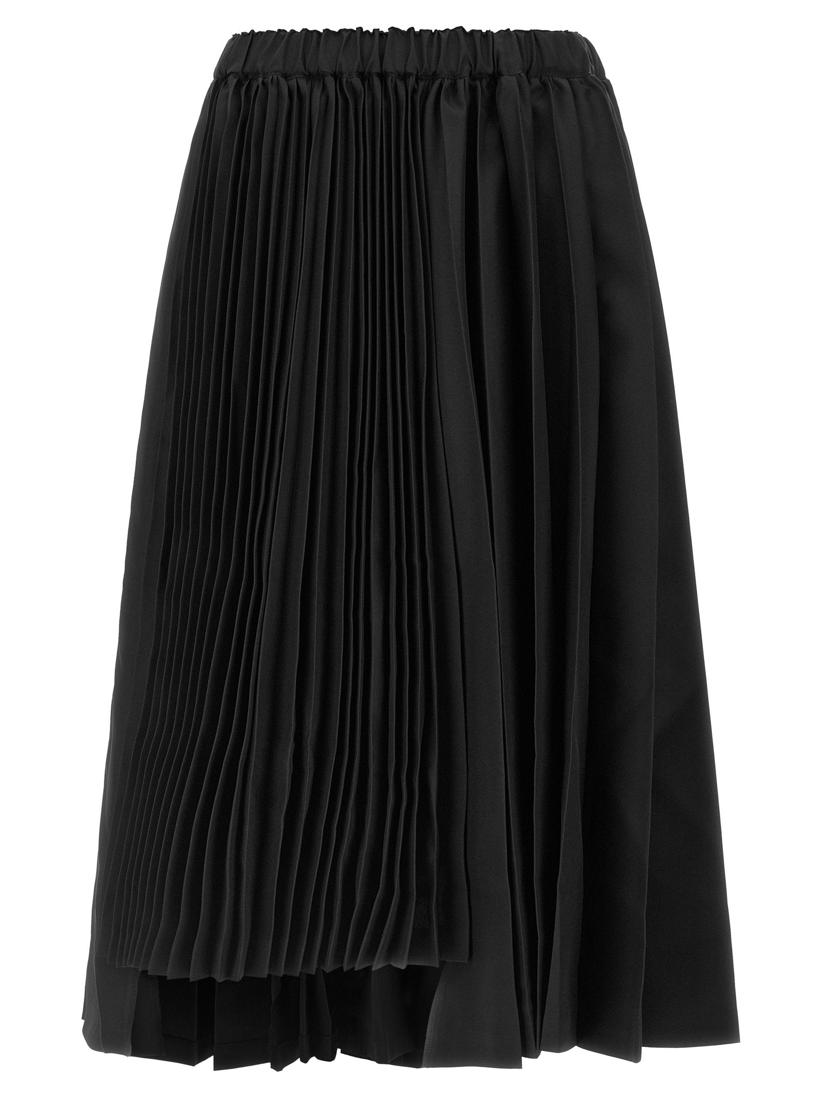 Comme Des Garcons Black Asymmetrical Pleated Skirt
