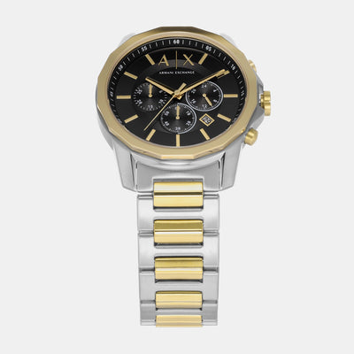 Banks Men Quartz Black Dial Chronograph Stainless Steel Watch AX7148SET
