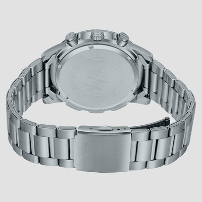Enticer Men Quartz Black Dial Chronograph Stainless Steel Watch A1963