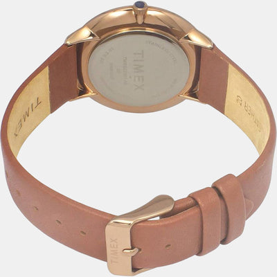 Fashion Men Quartz Beige Dial Analog Leather Watch TWEG22101