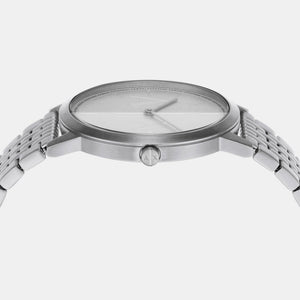 Dale Men Quartz Silver Dial Analog Stainless Steel Watch AX2870