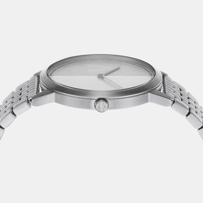 Dale Men Quartz Silver Dial Analog Stainless Steel Watch AX2870