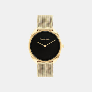 Ck Adorn Women Quartz Black Dial Analog Mesh Watch 25200271