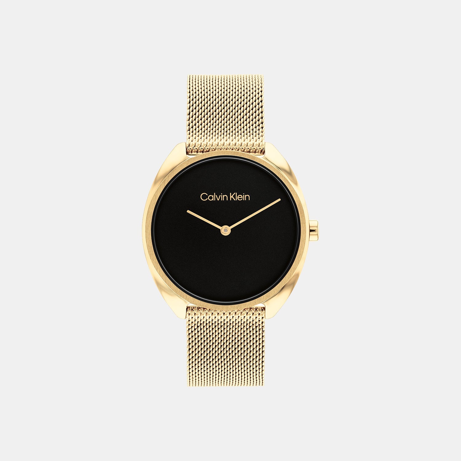 Ck Adorn Women Quartz Black Dial Analog Mesh Watch 25200271