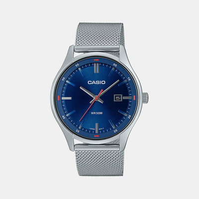 Enticer Men Quartz Blue Dial Analog Stainless Steel Watch A2107