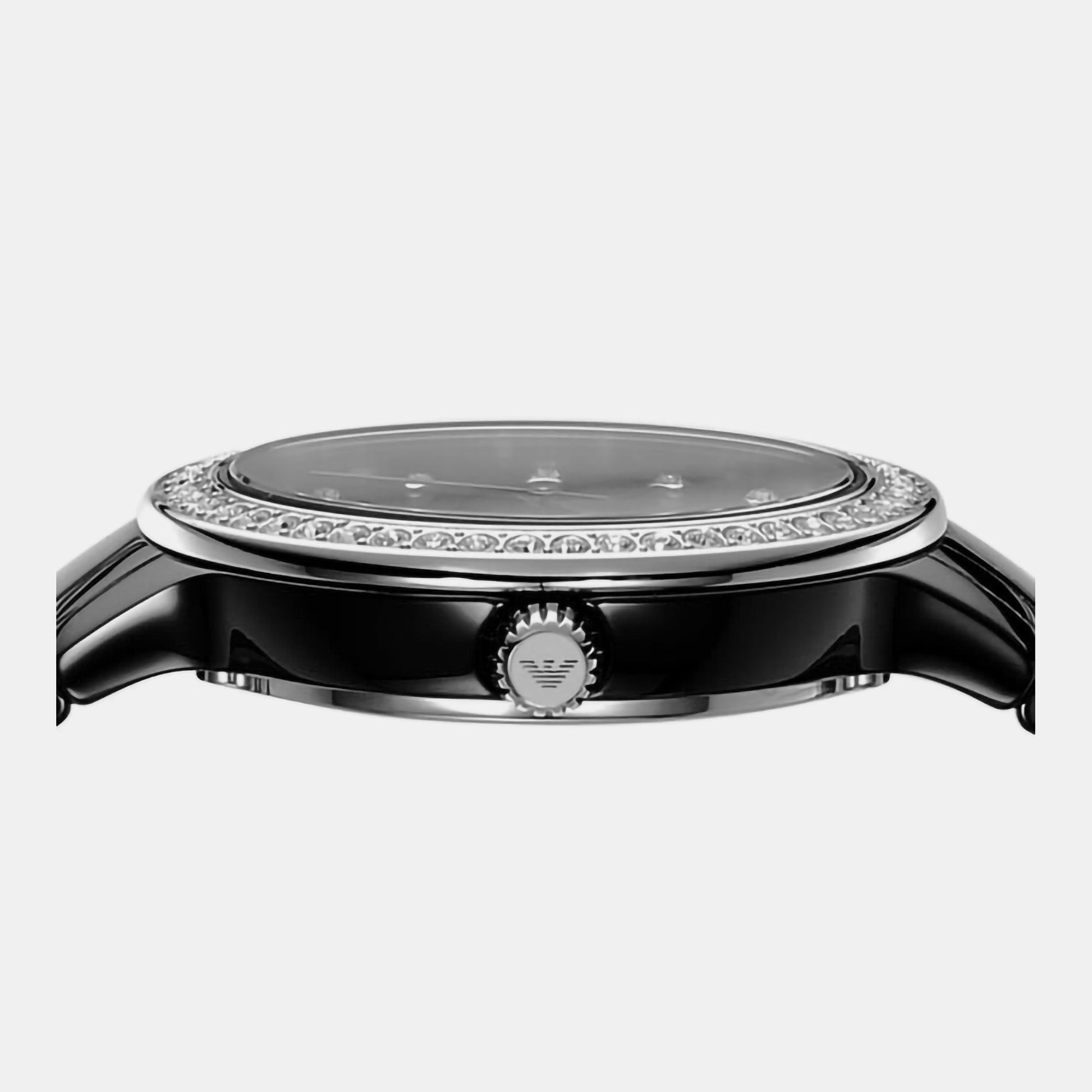 Cleo Women Quartz Black Dial Analog Ceramic Watch AR70008