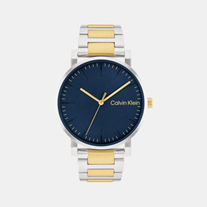 Ck Slate Men Quartz Blue Dial Analog Stainless Steel Watch 25200258