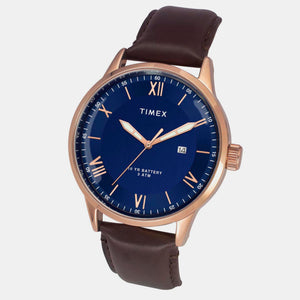 E Class Men Quartz Blue Dial Chronograph Leather Watch TWEG19916