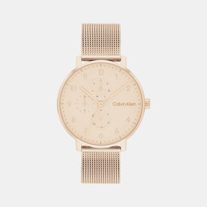 Ck Stun Unisex Quartz Gold Dial Analog Mesh Watch 25200402