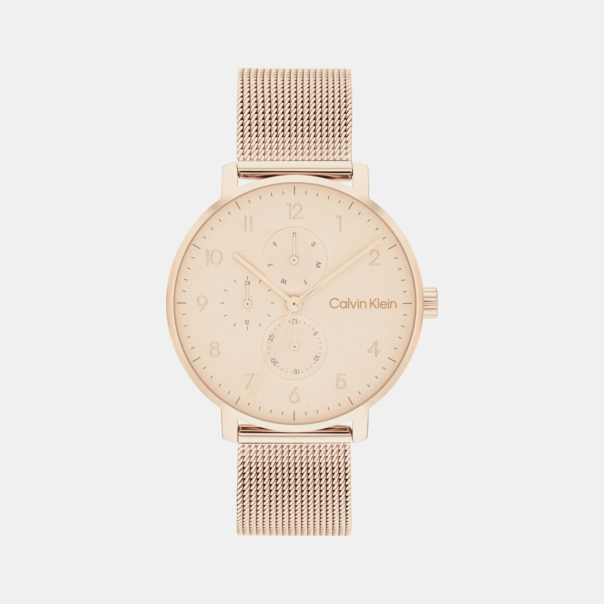 Ck Stun Unisex Quartz Gold Dial Analog Mesh Watch 25200402