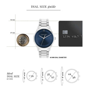 Ck Iconic Unisex Quartz Blue Dial Analog Stainless Steel Watch 25200225