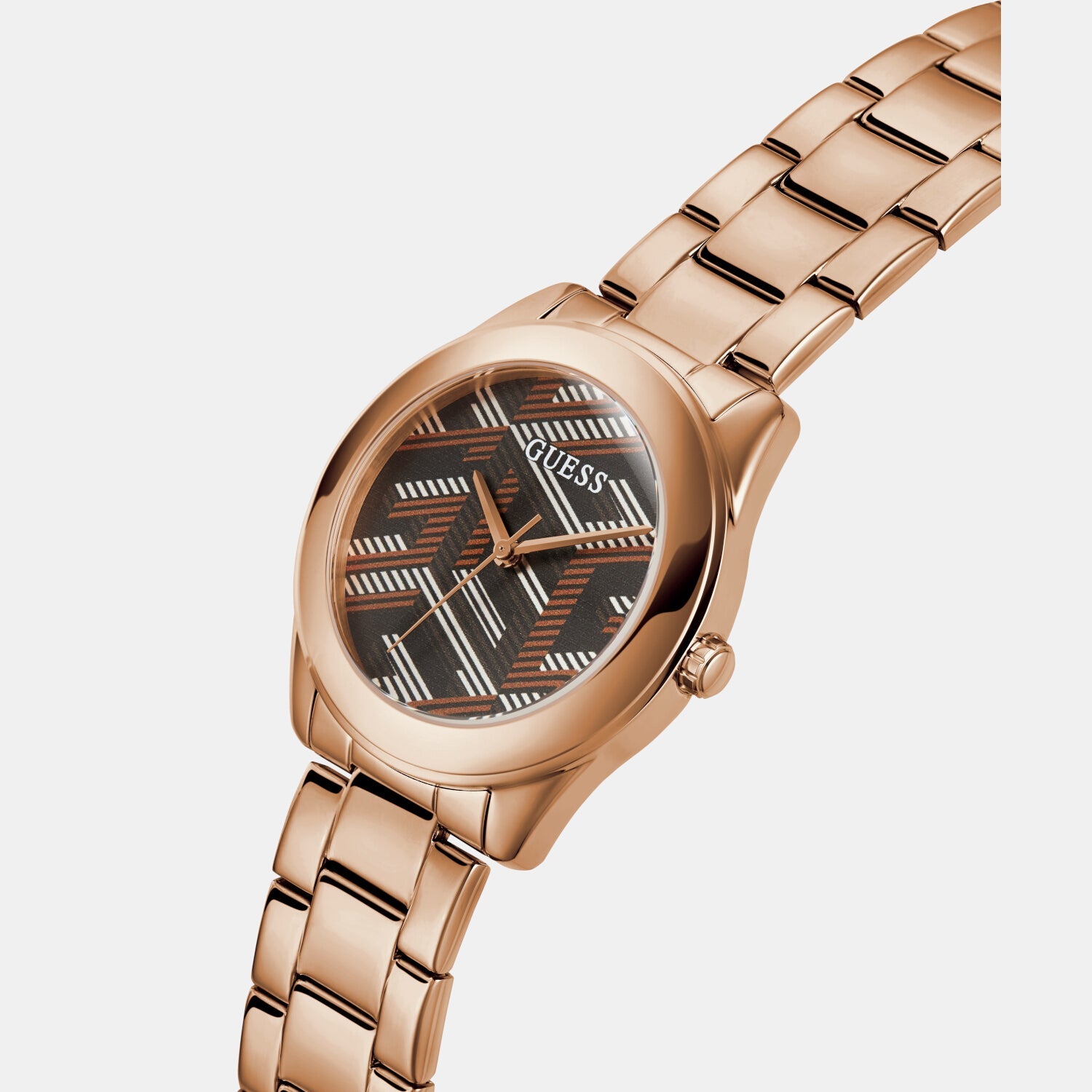 Cubed Women Quartz Brown Dial Analog Stainless Steel Watch GW0607L3