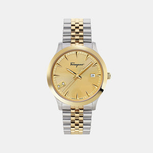 Ferragamo Duo Men Quartz Champagne Dial Analog Stainless Steel Watch SFCV00319
