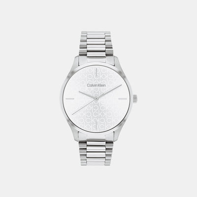 Ck Iconic Unisex Quartz Silver Dial Analog Stainless Steel Watch 25200168
