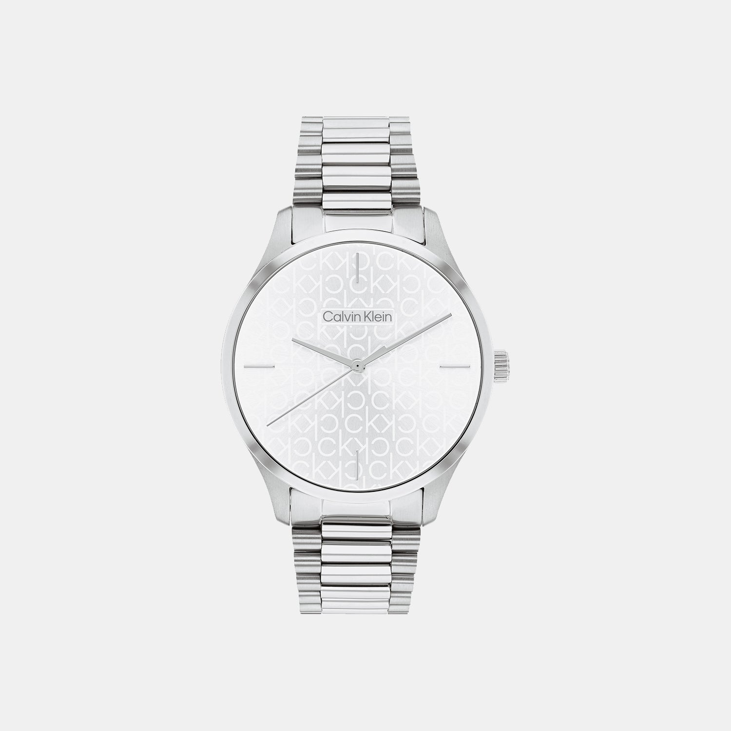 Ck Iconic Unisex Quartz Silver Dial Analog Stainless Steel Watch 25200168