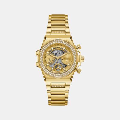 Fusion Women Quartz Gold Dial Chronograph Stainless Steel Watch GW0552L2