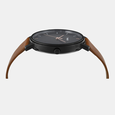 Classics Men Quartz Black Dial Analog Leather Watch TW0TG8016