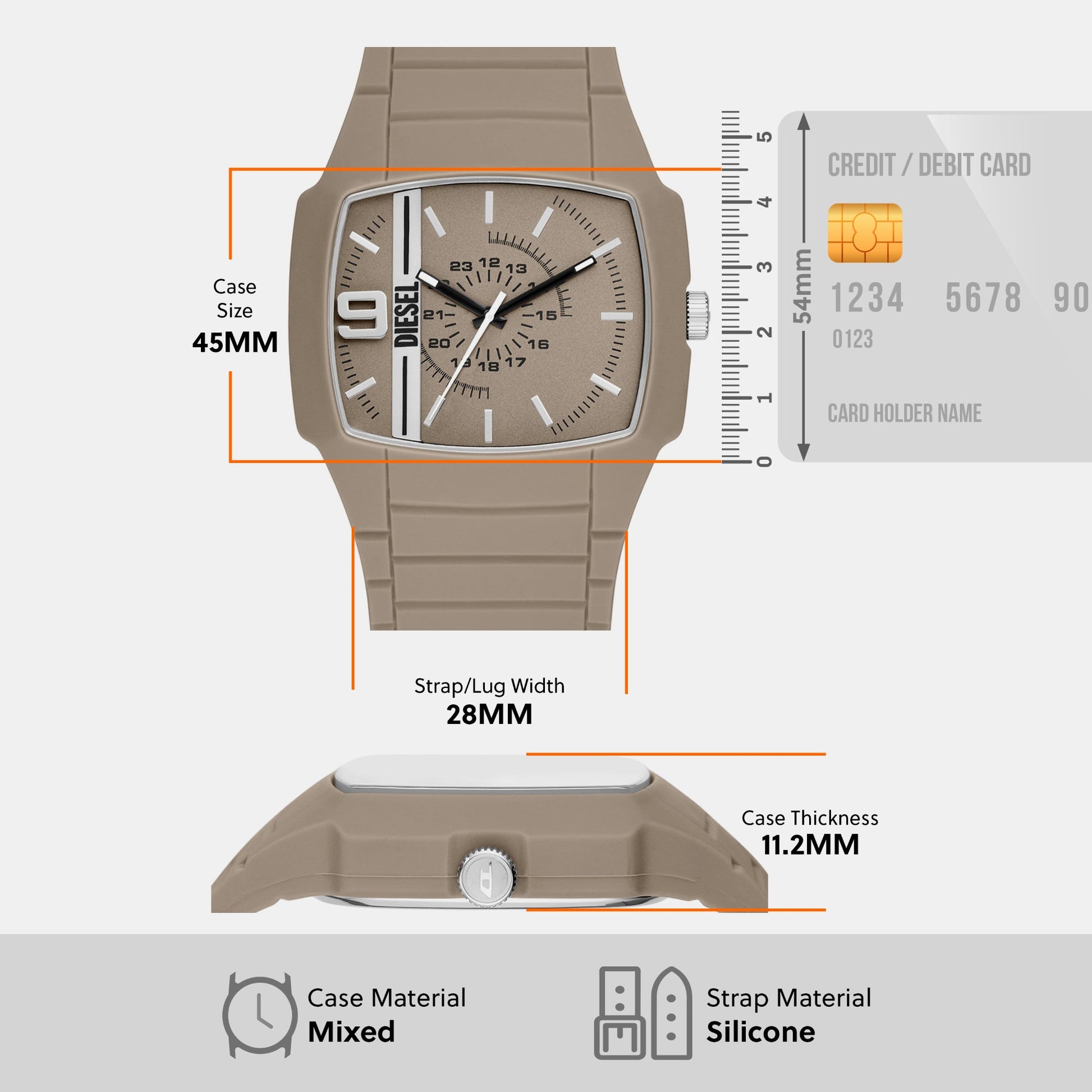 Cliffhanger 2.0 Men Quartz Beige Dial Analog Silicone Watch DZ2167