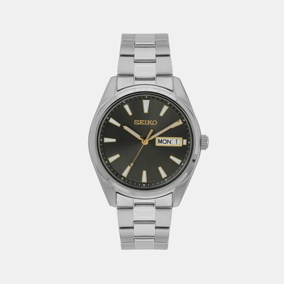 Dress Men Quartz Black Dial Analog Stainless Steel Watch SUR307P1