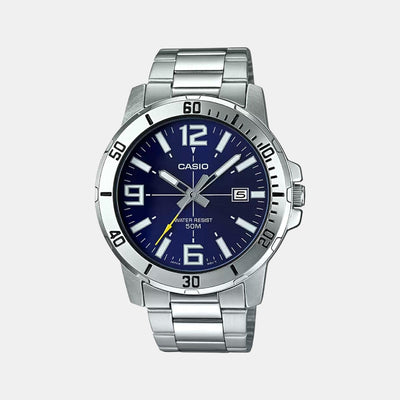 Enticer Men Quartz Blue Dial Analog Stainless Steel Watch A1363