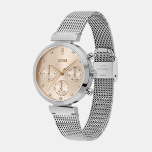 Flawless Women Quartz Rose Gold Dial Chronograph Mesh Watch 1502625