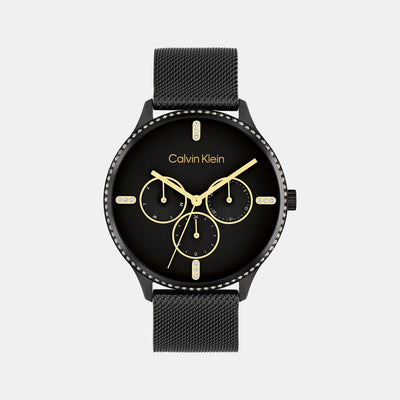 Ck Dress Women Quartz Black Dial Multi-Function Mesh Watch 25200369