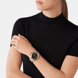 Everest Women Quartz Black Dial Chronograph Stainless Steel Watch MK7209