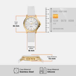 Fb-01 Women Quartz Silver Dial Analog Silicone Watch ES5286