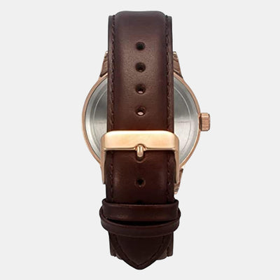 Fashion Men Quartz White Dial Multi-Function Leather Watch TWEG19908