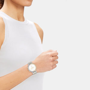 Energize Women Quartz White Dial Analog Stainless Steel Watch 25200239