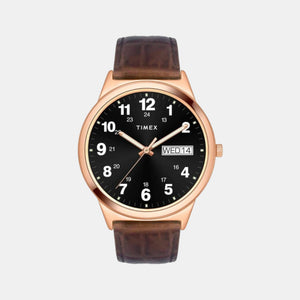 Classics Men Quartz Black Dial Analog Leather Watch TWTG10002