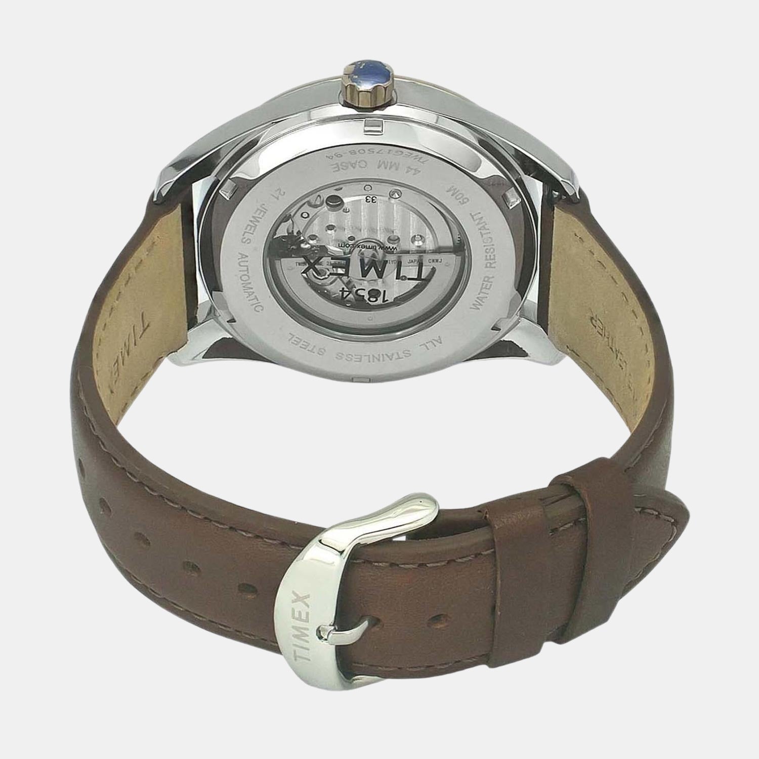 E Class Men Quartz Blue Dial Analog Leather Watch TWEG17508