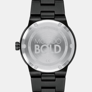 Bold Men Quartz Black Dial Analog Stainless Steel Watch 3600662