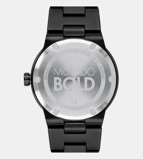 Bold Men Quartz Black Dial Analog Stainless Steel Watch 3600662