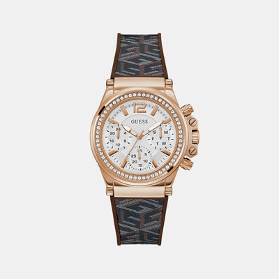 Charisma Women Quartz White Dial Chronograph Silicone Watch GW0621L5