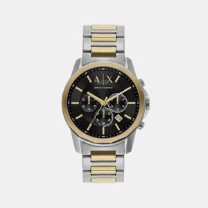 Banks Men Quartz Black Dial Chronograph Stainless Steel Watch AX7148SET