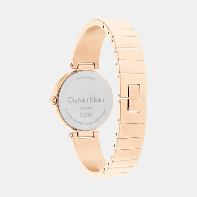 Ck Elevated Women Quartz Gold Dial Analog Stainless Steel Watch 25200308