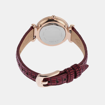 Carlie Women Quartz Rose Gold Dial Analog Leather Watch ES5296