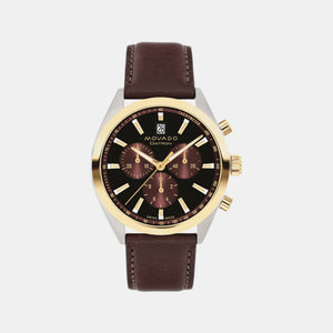 Heritage Men Quartz Black Dial Chronograph Leather Watch 3650182