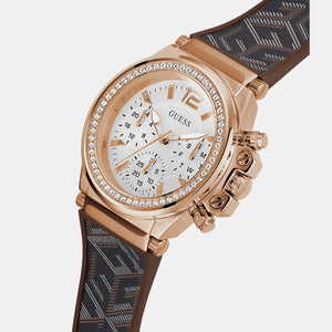 Charisma Women Quartz White Dial Chronograph Silicone Watch GW0621L5