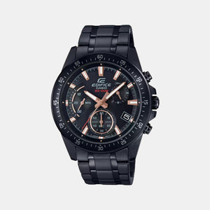 Edifice Men Quartz Black Dial Chronograph Stainless Steel Watch EX415