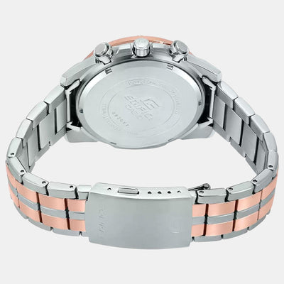 Edifice Men Quartz Rose Gold Dial Chronograph Stainless Steel Watch EX429