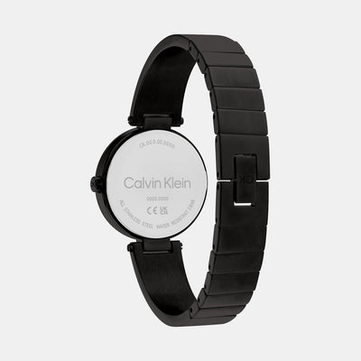 Ck Elevated Women Quartz Black Dial Analog Stainless Steel Watch 25200310