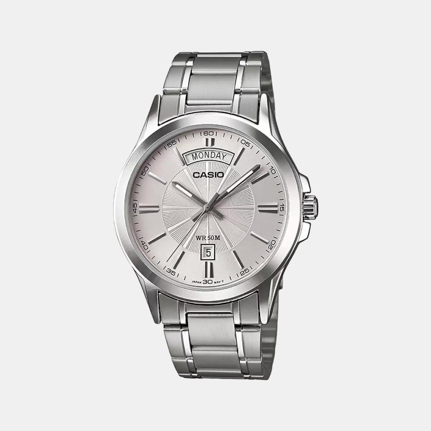 Enticer Men Quartz Silver Dial Analog Stainless Steel Watch A841