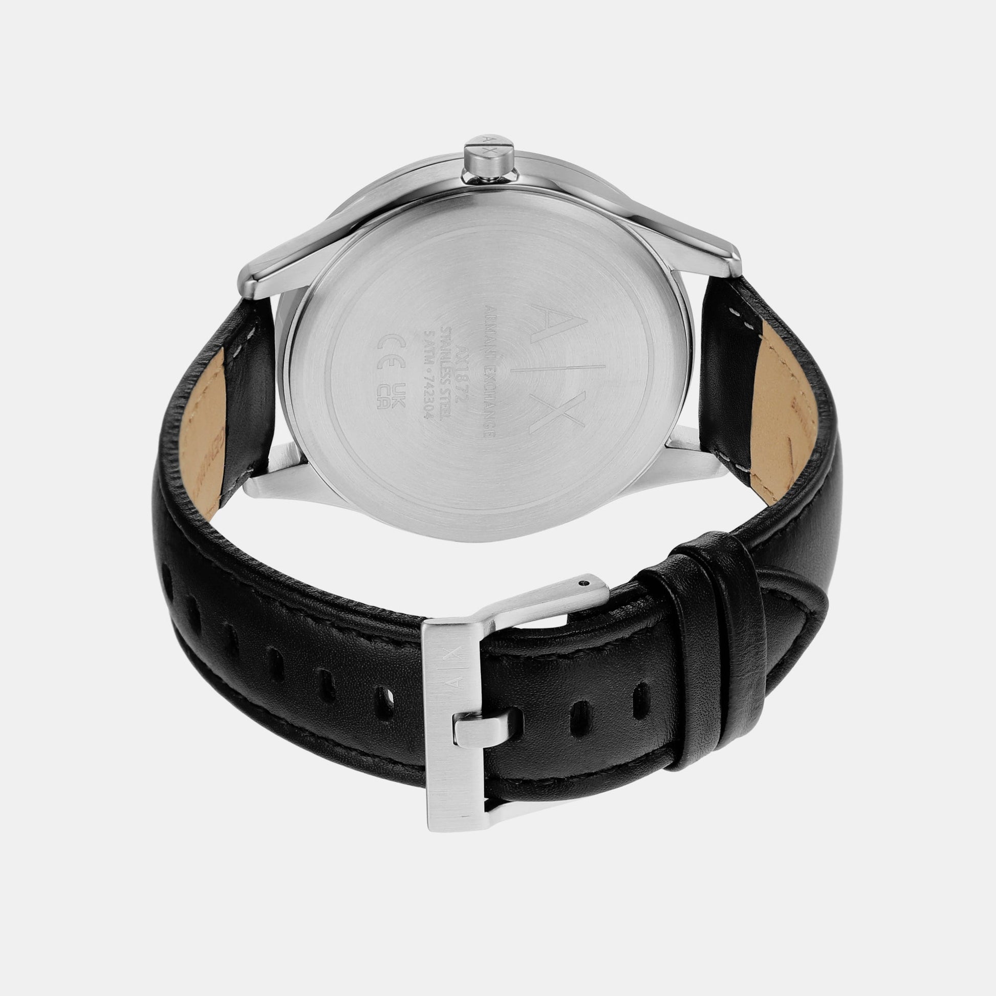 Dante Men Quartz Black Dial Chronograph Leather Watch AX1872